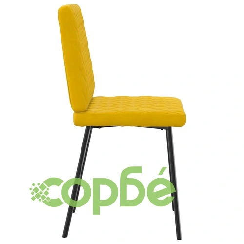 Луксозни трапезни столове от кадифе, комплект от 6 броя, жълти ➤ топ цена ➤ sorbe.bg