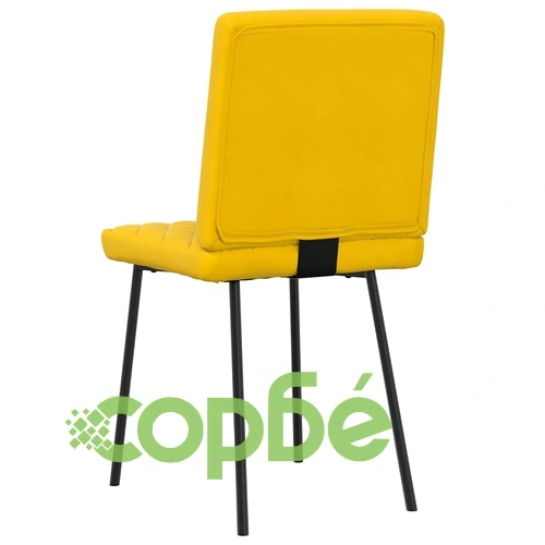 Луксозни трапезни столове от кадифе, комплект от 6 броя, жълти ➤ топ цена ➤ sorbe.bg