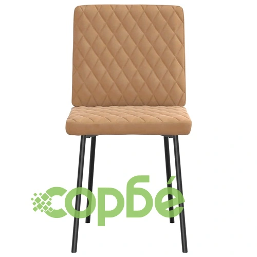 Луксозни трапезни столове, 6 бр., кафяво кадифе, метална рамка ➤ топ цена ➤ sorbe.bg