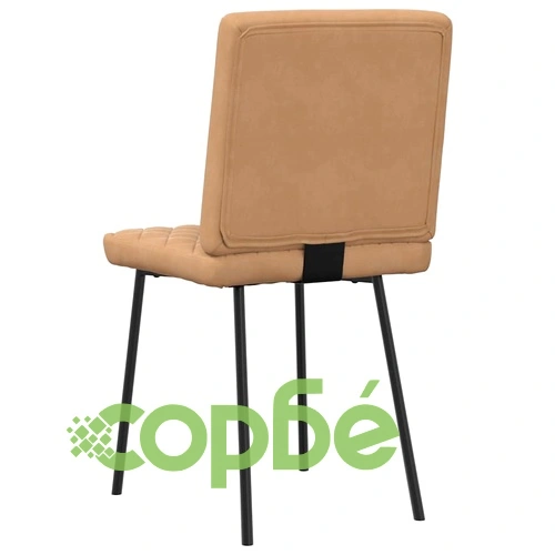 Луксозни трапезни столове, 6 бр., кафяво кадифе, метална рамка ➤ топ цена ➤ sorbe.bg