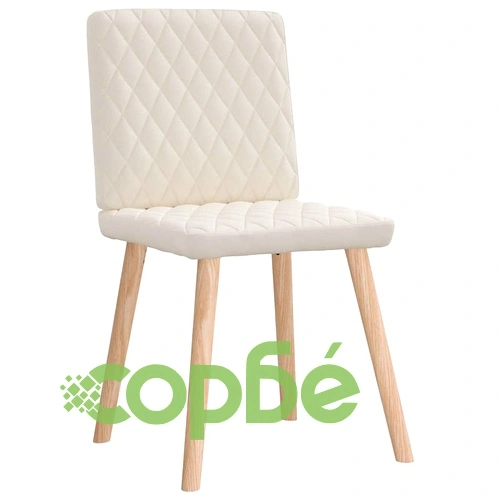 Елегантни трапезни столове, 6 броя, с тапицерия от лен и масивна дървена конструкция ➤ топ цена ➤ sorbe.bg