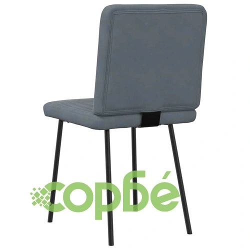 Луксозни Трапезни Столове от Кадифе, Комплект 6 бр., Тъмносиви, с Метална Основа ➤ топ цена ➤ sorbe.bg