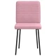 Трапезни столове от розово кадифе, комплект 6 броя, метална рамка