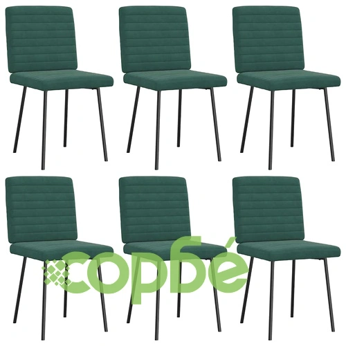Луксозни Трапезни Столове от Кадифе, 6 бр., Тъмнозелени, Размери 45x54x83 см ➤ топ цена ➤ sorbe.bg