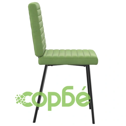 Луксозни трапезни столове от кадифе, 6 броя, светлозелени, с метална рамка ➤ топ цена ➤ sorbe.bg