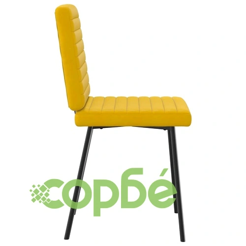 Луксозни трапезни столове от жълто кадифе, комплект от 6 броя ➤ топ цена ➤ sorbe.bg