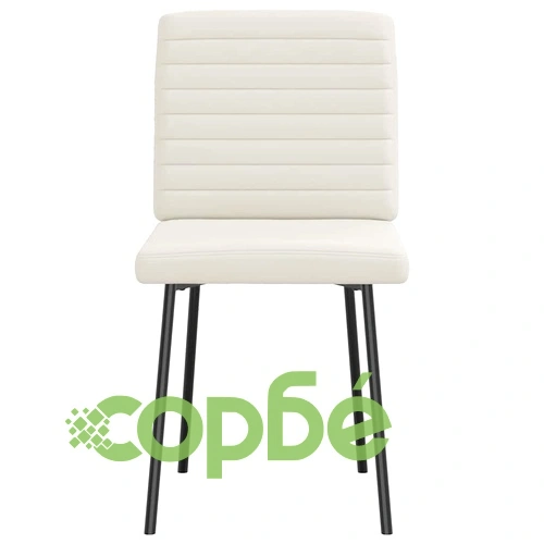 Трапезни столове от кадифе, 6 бр., кремави, с метална и дървена конструкция ➤ топ цена ➤ sorbe.bg