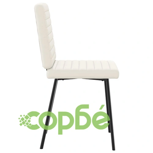 Трапезни столове от кадифе, 6 бр., кремави, с метална и дървена конструкция ➤ топ цена ➤ sorbe.bg