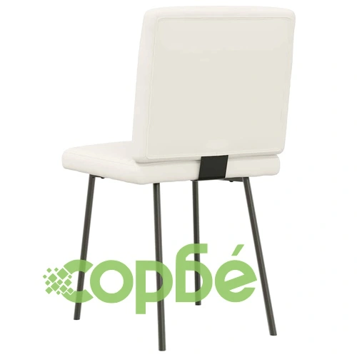 Трапезни столове от кадифе, 6 бр., кремави, с метална и дървена конструкция ➤ топ цена ➤ sorbe.bg