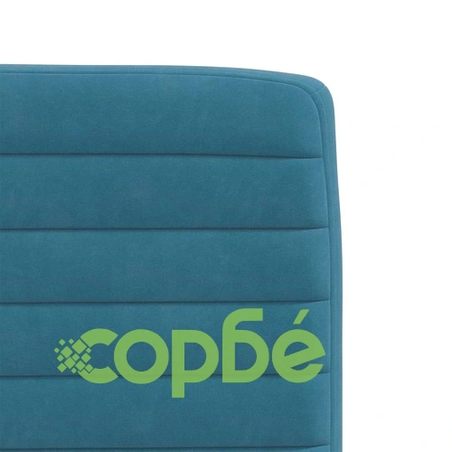 Луксозен комплект от 6 трапезни стола в синьо кадифе, метална основа ➤ топ цена ➤ sorbe.bg