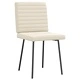 Трапезни столове, 6 бр, кремави, от изкуствена кожа с метална рамка