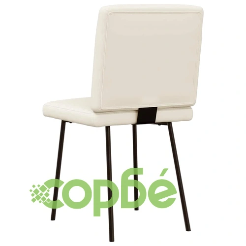 Трапезни столове, 6 бр, кремави, от изкуствена кожа с метална рамка ➤ топ цена ➤ sorbe.bg