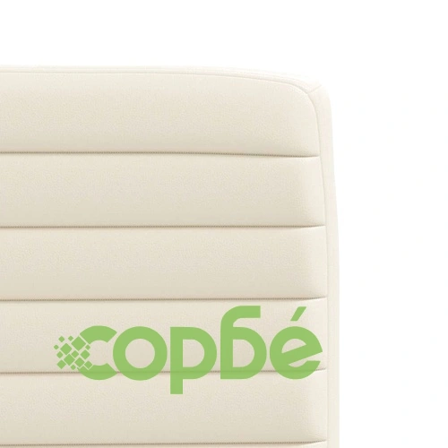 Трапезни столове, 6 бр, кремави, от изкуствена кожа с метална рамка ➤ топ цена ➤ sorbe.bg