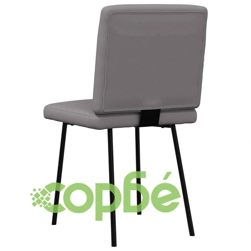 Комплект 6 трапезни стола в сиво, тапицирани с изкуствена кожа, метална рамка ➤ топ цена ➤ sorbe.bg