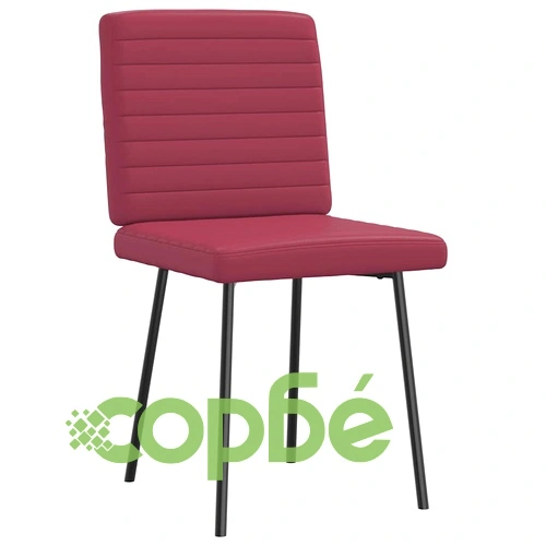 Луксозни трапезни столове, 6 бр, виненочервени, от висококачествена изкуствена кожа ➤ топ цена ➤ sorbe.bg