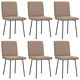 Трапезни столове, 6 бр, капучино, изкуствена кожа, метална рамка
