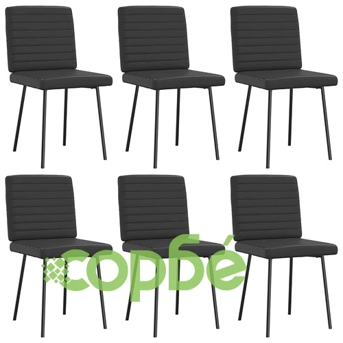 Луксозни трапезни столове, 6 бр., черни, от висококачествена изкуствена кожа ➤ топ цена ➤ sorbe.bg
