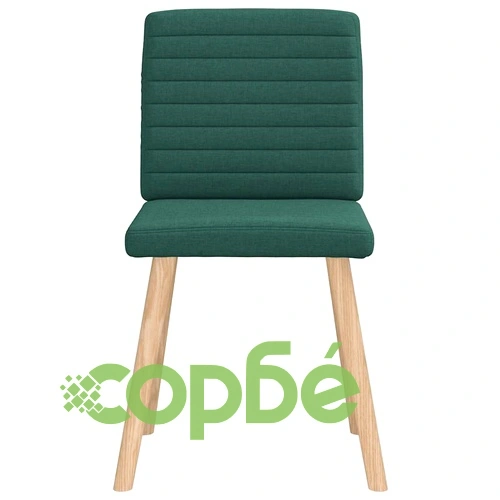 Луксозен Комплект от 6 Трапезни Стола, Тъмнозелен Текстил, Метална Рамка ➤ топ цена ➤ sorbe.bg