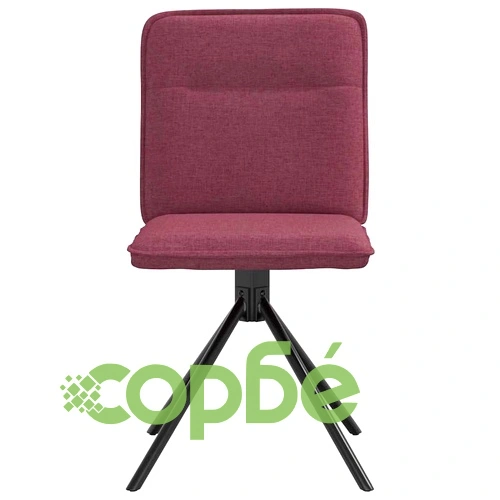 Трапезни столове, 6 бр, виненочервени, тапицирани с плат, метална конструкция ➤ топ цена ➤ sorbe.bg