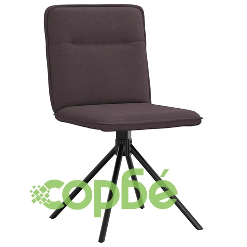 Трапезни столове, 6 бр, тъмнокафяви, текстилна тапицерия, метална рамка ➤ топ цена ➤ sorbe.bg