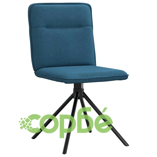 Комплект 6 броя Трапезни Столове в Синьо, Текстилна Тапицерия, Метална Рамка ➤ топ цена ➤ sorbe.bg