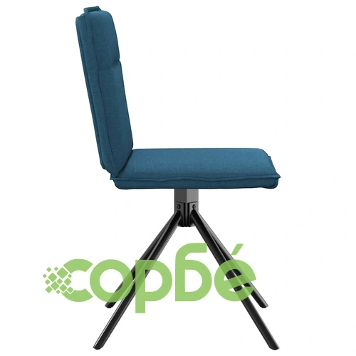 Комплект 6 броя Трапезни Столове в Синьо, Текстилна Тапицерия, Метална Рамка ➤ топ цена ➤ sorbe.bg