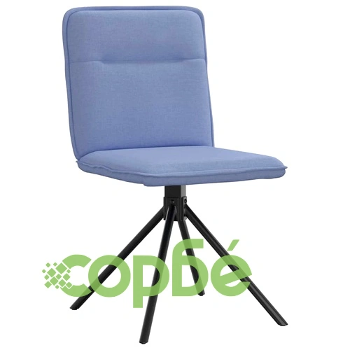 Трапезни столове, 6 бр, дънково сини, текстил, с метална рамка и пяна ➤ топ цена ➤ sorbe.bg