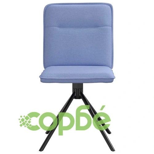 Трапезни столове, 6 бр, дънково сини, текстил, с метална рамка и пяна ➤ топ цена ➤ sorbe.bg