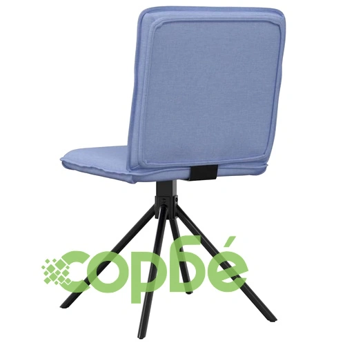 Трапезни столове, 6 бр, дънково сини, текстил, с метална рамка и пяна ➤ топ цена ➤ sorbe.bg