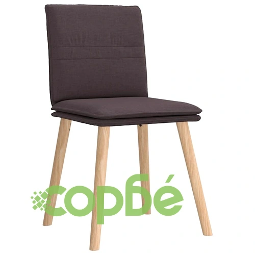 Трапезни столове от текстил, 6 броя, тъмнокафяви, с метална и дървена рамка ➤ топ цена ➤ sorbe.bg