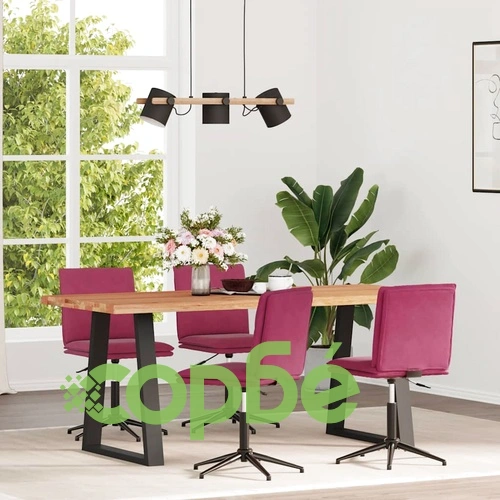 Луксозни Трапезни Столове, 4 бр, Виненочервено Кадифе, Регулируема Височина ➤ топ цена ➤ sorbe.bg