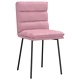 Трапезни столове от розово кадифе, комплект от 6 бр, метална рамка