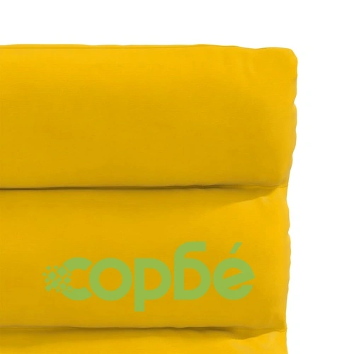 Трапезни столове от жълто кадифе, комплект 6 броя, метална рамка ➤ топ цена ➤ sorbe.bg