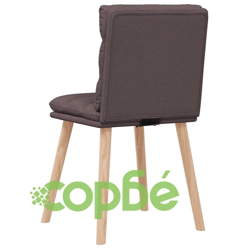 Трапезни столове, 6 бр, тъмнокафяви, полиестерен текстил с дървена рамка ➤ топ цена ➤ sorbe.bg