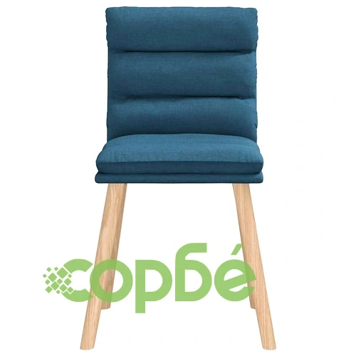 Трапезни столове, 6 бр, сини, текстилни с метална рамка ➤ топ цена ➤ sorbe.bg