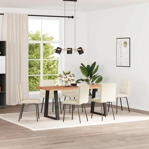 Трапезни столове от кадифе, 6 бр., кремави, 45 x 54 x 83 см