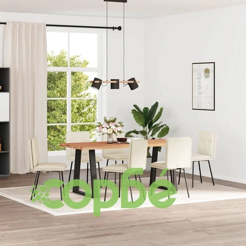 Трапезни столове от кадифе, 6 бр., кремави, 45 x 54 x 83 см ➤ топ цена ➤ sorbe.bg