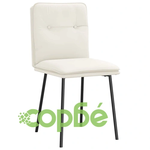 Трапезни столове от кадифе, 6 бр., кремави, 45 x 54 x 83 см ➤ топ цена ➤ sorbe.bg