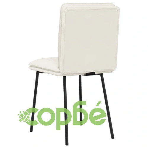 Трапезни столове от кадифе, 6 бр., кремави, 45 x 54 x 83 см ➤ топ цена ➤ sorbe.bg