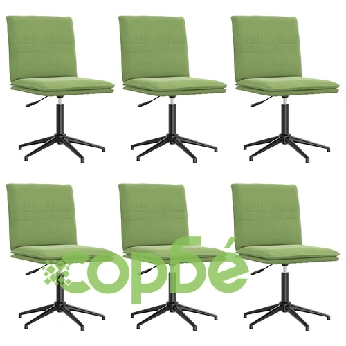 Луксозни Трапезни Столове от Кадифе, 6 бр, Светлозелени, Регулируема Височина ➤ топ цена ➤ sorbe.bg