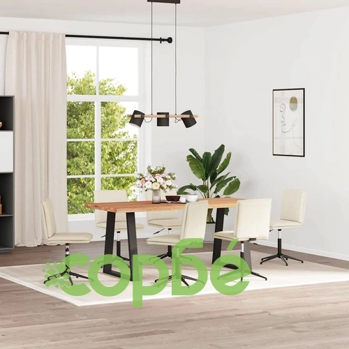 Луксозни Трапезни Столове от Кадифе, 6 бр., Кремави, Регулируема Височина ➤ топ цена ➤ sorbe.bg