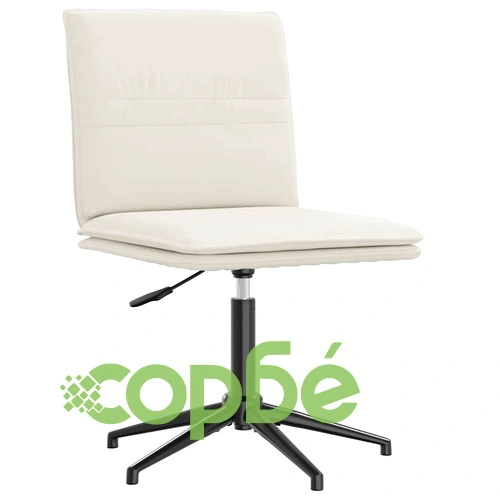 Луксозни Трапезни Столове от Кадифе, 6 бр., Кремави, Регулируема Височина ➤ топ цена ➤ sorbe.bg