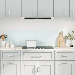 Кухненски гърбове от закалено стъкло, 2 бр., бели, 80x60 см, 6 мм дебелина