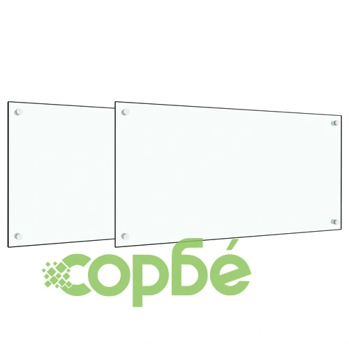 Кухненски гърбове от закалено стъкло, 2 бр., бели, 80x60 см, 6 мм дебелина ➤ топ цена ➤ sorbe.bg