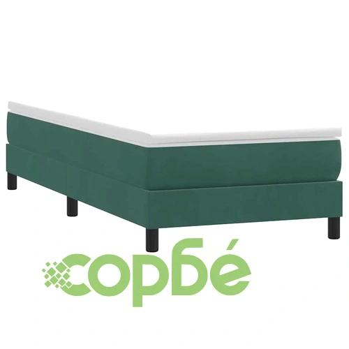 Боксспринг легло с матрак от кадифе, тъмнозелено, 90x210 см ➤ топ цена ➤ sorbe.bg