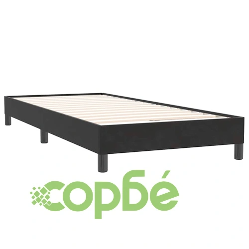 Луксозно Боксспринг Легло с Матрак и Топ Матрак, Черно Кадифе, 90x220 см ➤ топ цена ➤ sorbe.bg