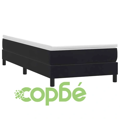 Луксозно Боксспринг Легло с Матрак и Топ Матрак, Черно Кадифе, 90x220 см ➤ топ цена ➤ sorbe.bg