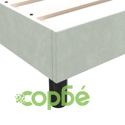 Луксозно Боксспринг Легло с Матрак от Кадифе, Светлосиво, 80x210 см ➤ топ цена ➤ sorbe.bg