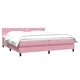 Боксспринг легло с матрак от кадифе, розово, 200x210 см