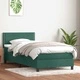 Box Spring легло с матрак от кадифе, тъмнозелено, 80x210 cm